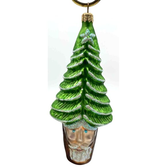 Christopher Radko Pine Tree Santa Christmas Ornament 1995 Face Stump - Picture 1 of 4